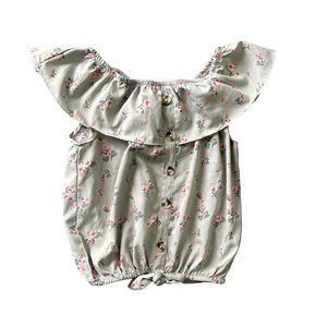 NEW Girls Pink Floral Crop Top Blouse